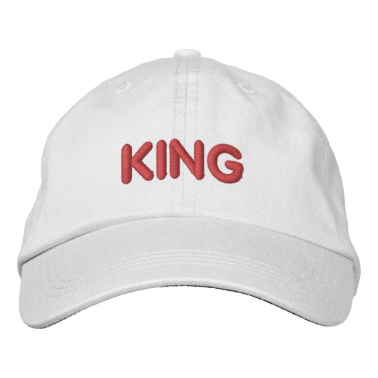 Koning Text Handige Haaraccessoires voor Mannen Jo Geborduurde Pet (Voorkant)