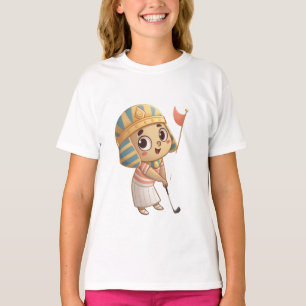 Koning Toet die golf speelt  Grappige Oude Egyptis T-shirt