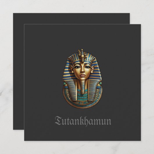 Koning Toetanchamon Flat Dank u kaart (Voorkant / Achterkant)
