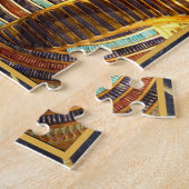 Koning Toetanchamon met Hiërogliefen Goud en Zwart Legpuzzel (Zijkant)