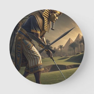 Koning Toetanchamon speelt golf  Grappige Oude Egy Ronde Klok