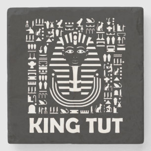 Koning tut farao Egyptische Hiëroglief Alfabet Stenen Onderzetter