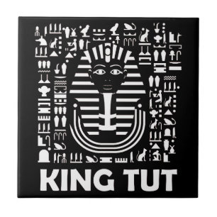 Koning tut farao Egyptische Hiëroglief Alfabet Tegeltje