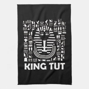 Koning tut farao Egyptische Hiëroglief Alfabet Theedoek