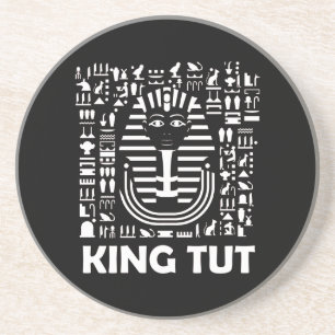 Koning tut farao Egyptische Hiëroglief Alfabet Zandsteen Onderzetter