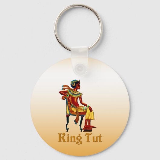 Koning Tut op zijn troon Sleutelhanger (Voorkant)