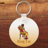 Koning Tut op zijn troon Sleutelhanger (Voorkant)