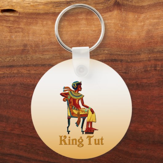 Koning Tut op zijn troon Sleutelhanger (Voorkant)