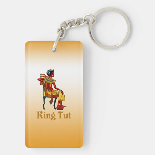 Koning Tut op zijn troon Sleutelhanger (achterkant)