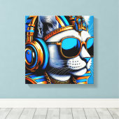 KONING TUT PERSIAANSE KAT KOEL 2 CANVAS AFDRUK (Insitu (Houten vloer))
