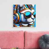 KONING TUT PERSIAANSE KAT KOEL 2 CANVAS AFDRUK (Insitu (Woonkamer))