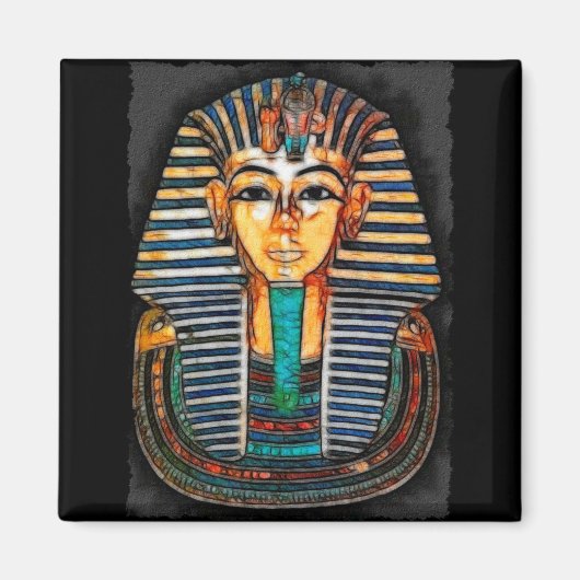 Koning TUTANKHAMUN Egyptische kunstmagneet Magneet (Voorkant)