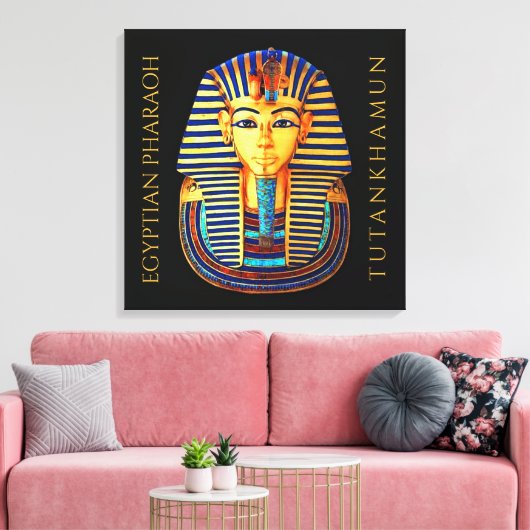 koning Tutankhamun - oude Egyptische farao Canvas Afdruk (Insitu (Woonkamer))