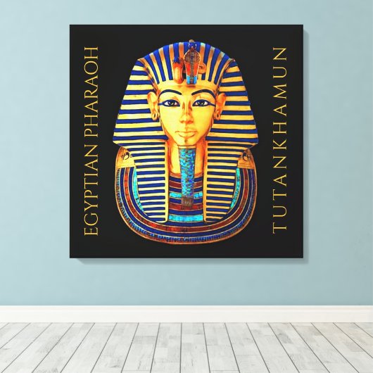 koning Tutankhamun - oude Egyptische farao Canvas Afdruk (Insitu (Houten vloer))
