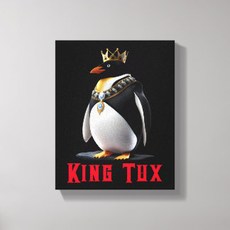 Koning Tux - Regal Linux Penguin Canvas Afdruk