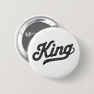 Koning Typography elegante Vormgeving Ronde Button 5,7 Cm