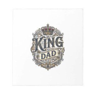 Koning Vader Vintage Gravure Vaderdag Shirt_1 Notitieblok