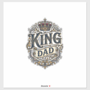 Koning Vader Vintage Gravure Vaderdag Shirt_1 Sticker