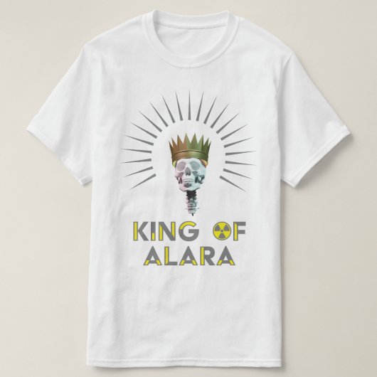 Koning van ALARA Stralingssymbool T-shirt (Design voorkant)