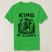 Koning van Alaska Riding Moose Alaskan Retro TShir T-shirt (Design voorkant)