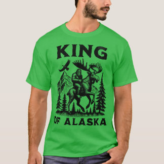 Koning van Alaska Riding Moose Alaskan Retro TShir T-shirt