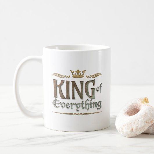 KONING VAN Alles - Grand Medieval Royal Crown Koffiemok (Met donut)