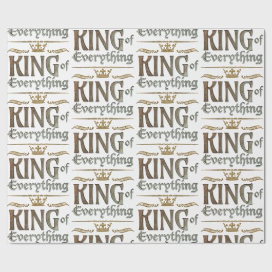KONING van alles - Royalty-vrije belettering, kroo Cadeaupapier (Vlak)