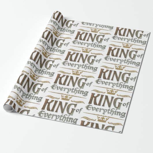 KONING van alles - Royalty-vrije belettering, kroo Cadeaupapier (Uitgerold)