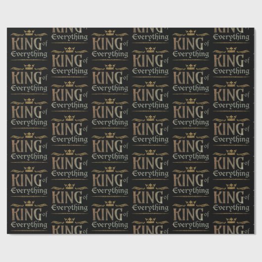 KONING VAN ALLES Royalty-vrije belettering Kroon J Cadeaupapier (Vlak)