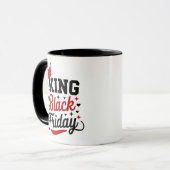 Koning van Black Friday Kroon Typografie Mok (Voorkant links)