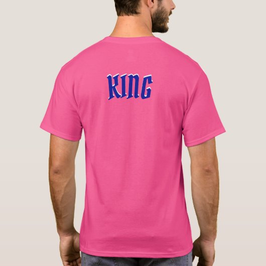 Koning van Blauwe Rijk op Roze T-shirt (Achterkant)