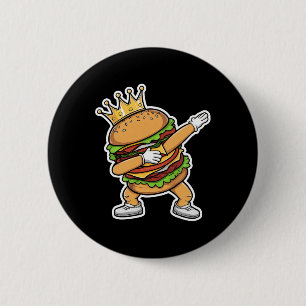 Koning van Burger Dab danst grappige hamburger Ronde Button 5,7 Cm