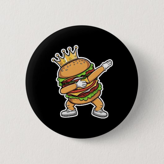 Koning van Burger Dab danst grappige hamburger Ronde Button 5,7 Cm (Voorkant)