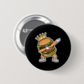 Koning van Burger Dab danst grappige hamburger Ronde Button 5,7 Cm (Voorkant /achterkant)