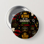 Koning van de Barbecue Ronde Button 7,6 Cm (Voorkant /achterkant)