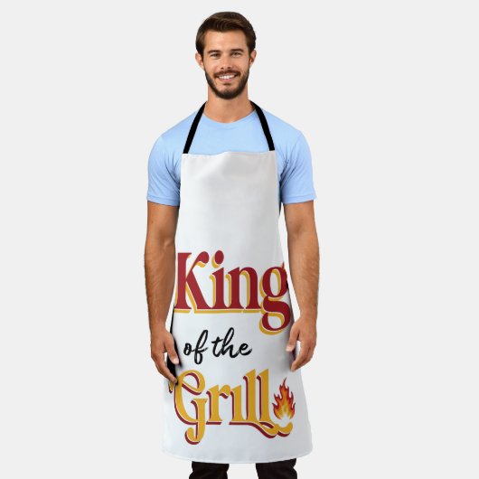 Koning van de barbecue schort (Gedragen)