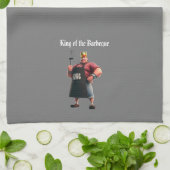 Koning van de Barbeque Keukenhanddoek (Gevouwen)