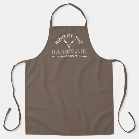 Koning van de Barbeque | Papa Gift Gepersonaliseer Schort (Voorkant)