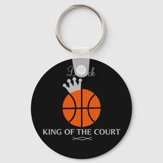 Koning van de Basketball Sleutelhanger van de Cour (Voorkant)