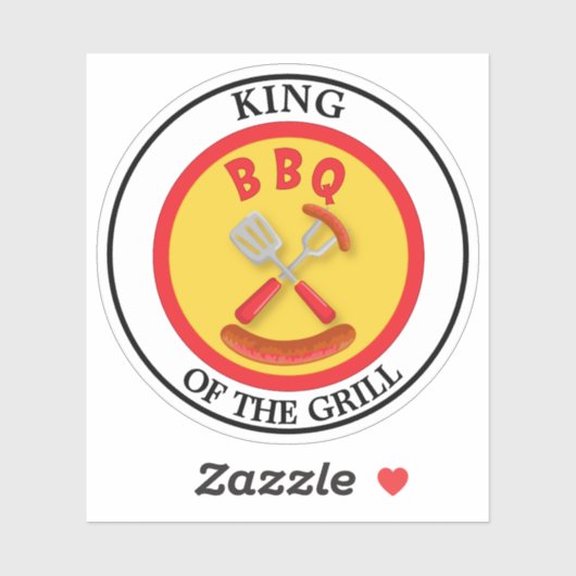 Koning van de BBQ Grill Sticker (Vel)