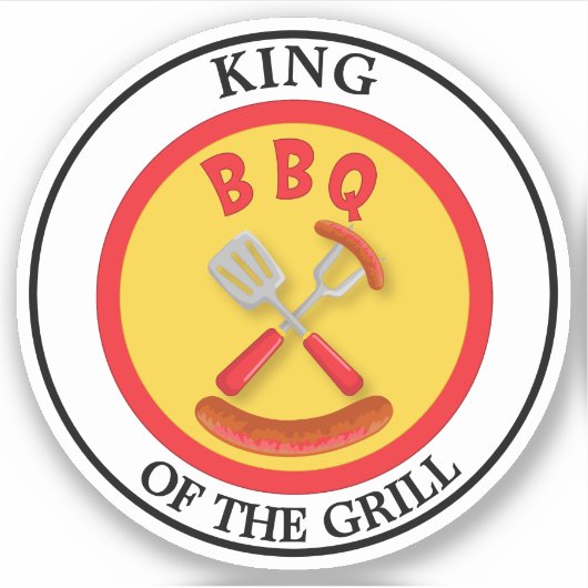 Koning van de BBQ Grill Sticker (Voorkant)