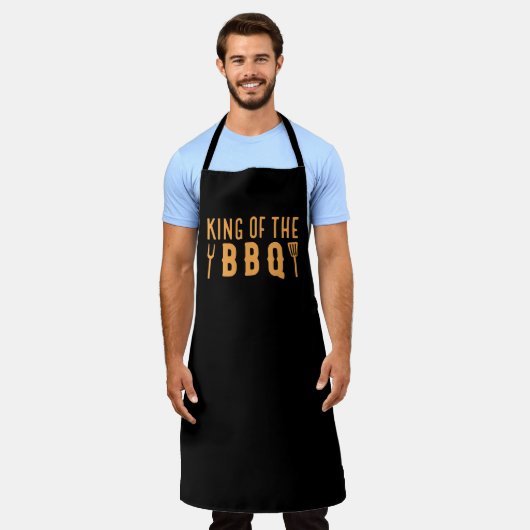 koning van de BBQ Schort (Gedragen)