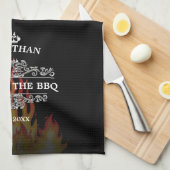Koning van de BBQ Zwart Theedoek (Quarter Fold)