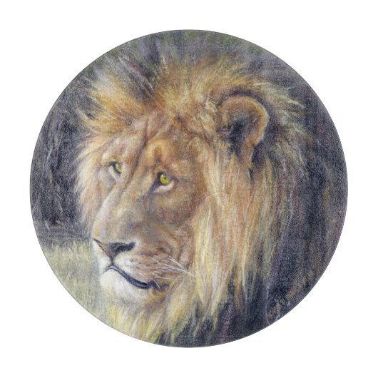 Koning van de Beasts 12-inch ronde glazen snijbord Snijplank (Voorkant)