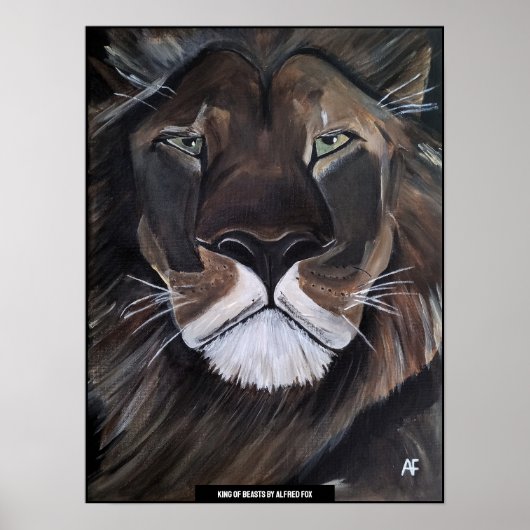 Koning van de Beesten Schilderij van Alfred Fox Poster (Voorkant)