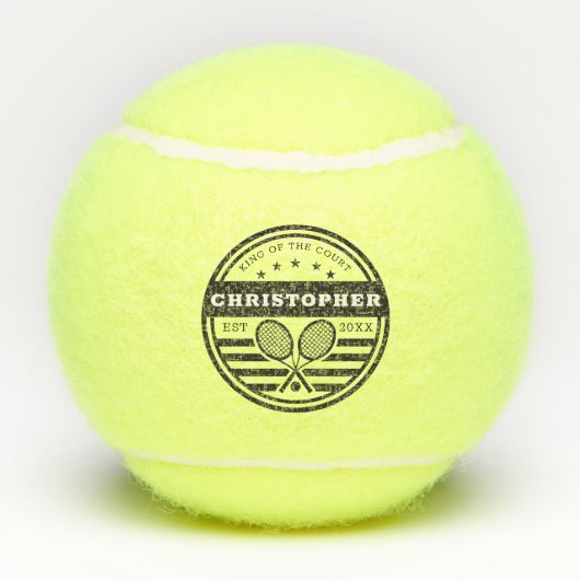 Koning van de benaming van de rechtbank Datum vast Tennisballen (Achterkant)