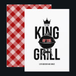 Koning van de Birthday Kaart van de Grill Vaderdag<br><div class="desc">Pas de aangepaste tekst hierboven aan. U kunt extra coördinerende punten in ons "VOOR DAD"collectie vinden.</div>