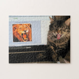 Koning van de borsten en lachen van de kat of uw f legpuzzel
