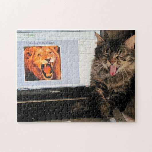 Koning van de borsten en lachen van de kat of uw f legpuzzel (Horizontaal)