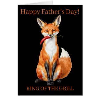 Koning van de bos vos gelukkige vaderdag kaart
